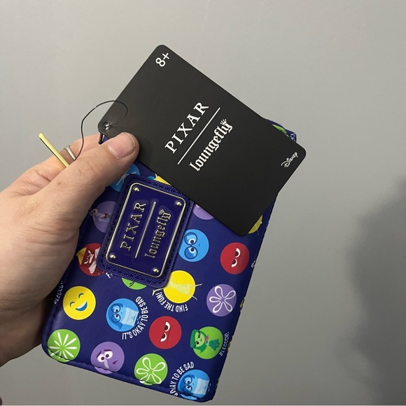 Loungefly Pixar Inside Out character emotions bubbles  zip around wallet NWT - Picture 2 of 5